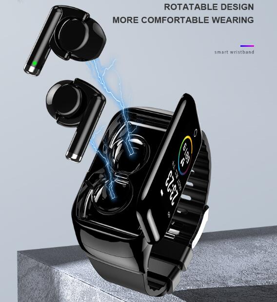 M3 Smart Wristband, M3 Smart Bracelet, M7 TWS Earphone with Smart Wristband, Cordless Earbuds, OEM China Manufacturer, Earphone Bracelet, Smart Wear TWS Earbuds, Bluetooth Earphone Smart Bracelet, Smart Watch Bluetooth Earphone,