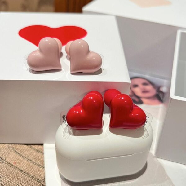 Heart Buds Heartbuds Bluetooth Wireless Earphones TWS HiFi Stereo Earbuds Cute Heart Design Headphones For Girl Women Gift