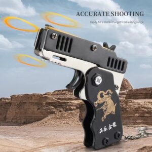 Keychain Elastic Leather Rubber Band Shooting Pistol Kid Outdoor Party Folding Gifts Boyfriend Fidget Toys