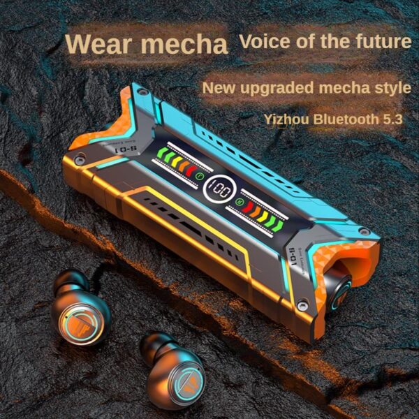 2023 NEW M48 Mecha Wireless Headset Bluetooth 5.3 Binaural Gaming Headset Touch Control Mini Headset for All Mobile Phones