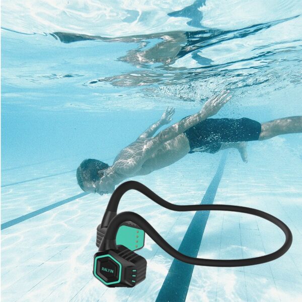 True Bone Conduction Earphone IPX8 Waterproof Swimming Headphones Bluetooth Wireless Sports Headset TWS with Mic 8GB SD Card