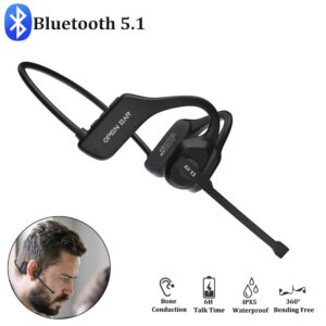 Wireless Headphone Bluetooth Bone Conduction Headset Outdoor Waterproof Sport Open Ear Hook Not Inear Business Earphone with Mic