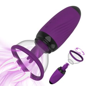 Sucker Breast Enlargement Massager 10 frequency Vibration Nipple Stimulator Sucking Tongue Licking Sex Toys for Women Adult 18