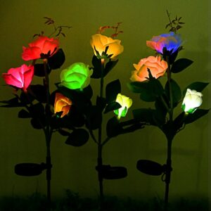 Waterproof Solar Rose Flower Light LED Simulation Flower Lamp For Home Outdoor Garden Yard Lawn Landscape Decoration Flower Lamp