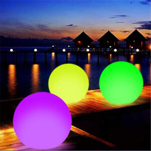 LED Glowing Beach Ball Lamp 16Colors Remote Control Floating Pool Light Waterproof Inflatable Floating Light Yard Lawn Lamp