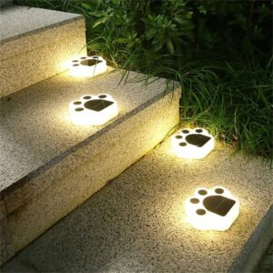 LED Solar Garden Light Outdoor Waterproof Garden Decoration Dog Cat Animal Paw Print Lights Path Lawn Lamp String Paths Light